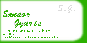 sandor gyuris business card